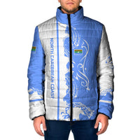 Nicaragua North Caribbean Coast Padded Jacket with Ocean Wave Pattern and Dance with the Waves - Wonder Print Shop