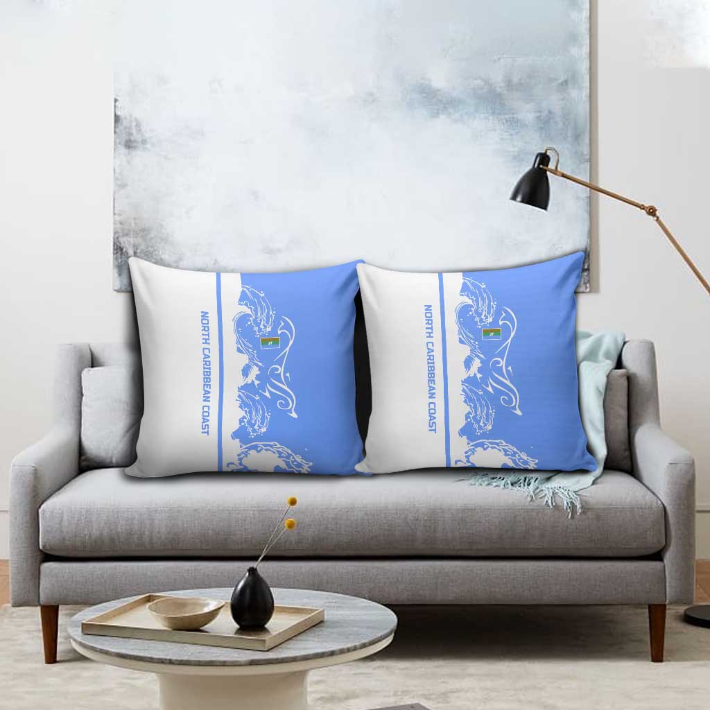 Nicaragua North Caribbean Coast Pillow Cover with Ocean Wave Pattern and Dance with the Waves - Wonder Print Shop