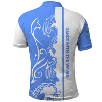 Nicaragua North Caribbean Coast Polo Shirt with Ocean Wave Pattern and Dance with the Waves - Wonder Print Shop