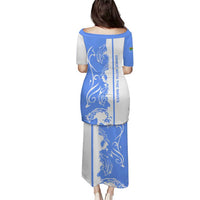 Nicaragua North Caribbean Coast Puletasi with Ocean Wave Pattern and Dance with the Waves - Wonder Print Shop