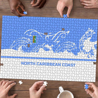 Nicaragua North Caribbean Coast Puzzle with Ocean Wave Pattern and Dance with the Waves - Wonder Print Shop