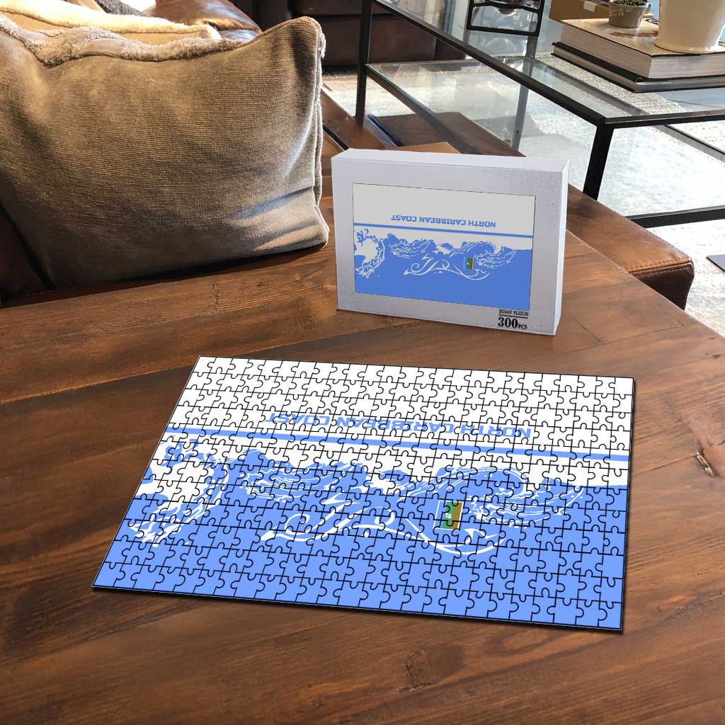 Nicaragua North Caribbean Coast Puzzle with Ocean Wave Pattern and Dance with the Waves - Wonder Print Shop