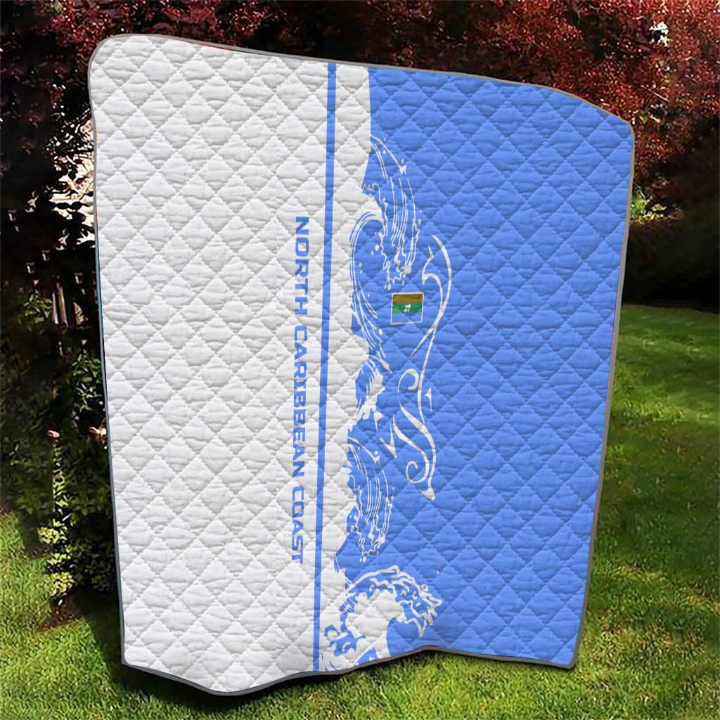 Nicaragua North Caribbean Coast Quilt with Ocean Wave Pattern and Dance with the Waves - undefined