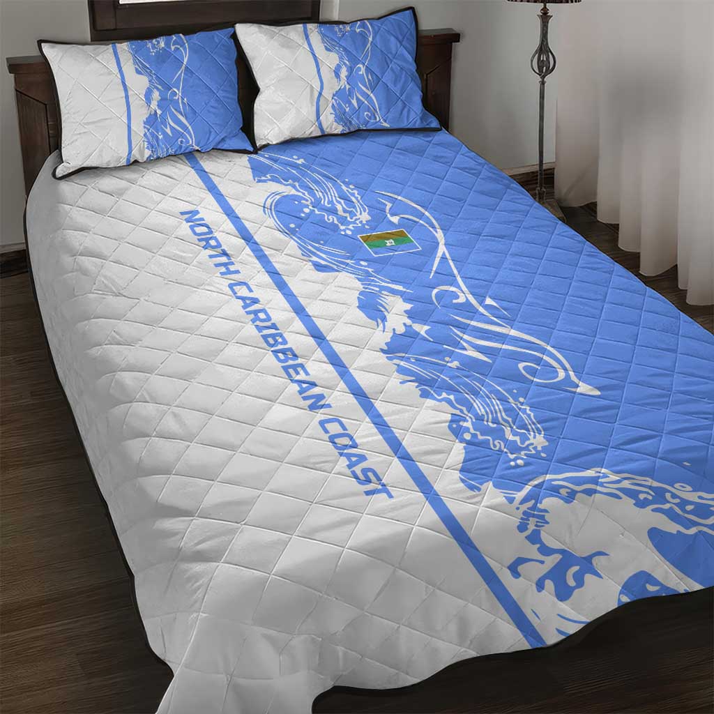 Nicaragua North Caribbean Coast Quilt Bed Set with Ocean Wave Pattern and Dance with the Waves - Wonder Print Shop