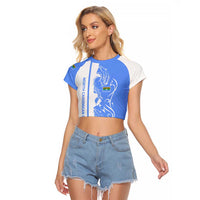 Nicaragua North Caribbean Coast Raglan Cropped T Shirt with Ocean Wave Pattern and Dance with the Waves - Wonder Print Shop