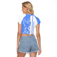 Nicaragua North Caribbean Coast Raglan Cropped T Shirt with Ocean Wave Pattern and Dance with the Waves - Wonder Print Shop