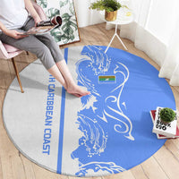 Nicaragua North Caribbean Coast Round Carpet with Ocean Wave Pattern and Dance with the Waves - Wonder Print Shop