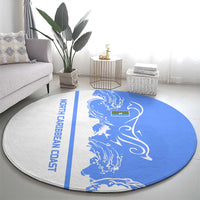 Nicaragua North Caribbean Coast Round Carpet with Ocean Wave Pattern and Dance with the Waves - Wonder Print Shop
