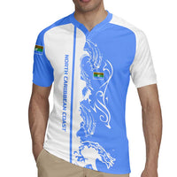 Nicaragua North Caribbean Coast Rugby Jersey with Ocean Wave Pattern and Dance with the Waves - Wonder Print Shop