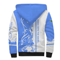 Nicaragua North Caribbean Coast Sherpa Hoodie with Ocean Wave Pattern and Dance with the Waves - Wonder Print Shop