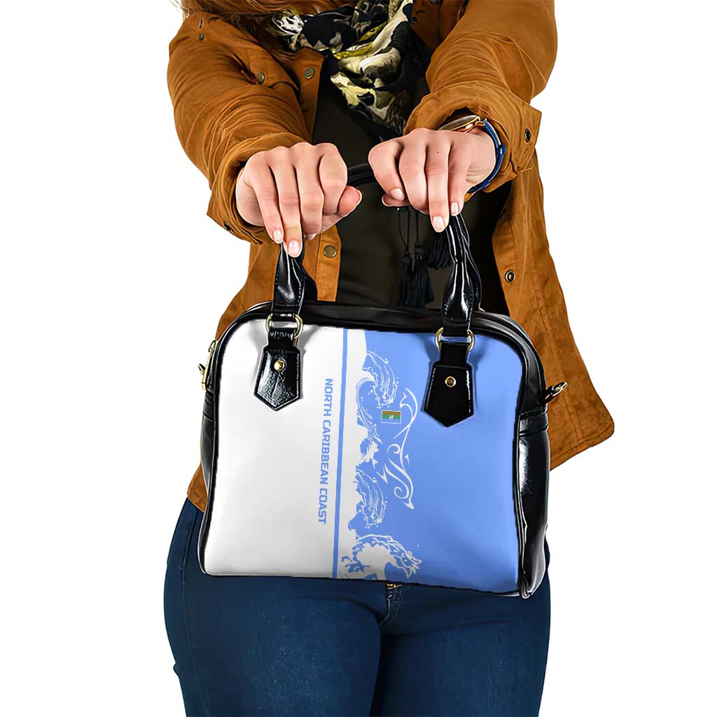 Nicaragua North Caribbean Coast Shoulder Handbag with Ocean Wave Pattern and Dance with the Waves - Wonder Print Shop