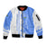 Nicaragua North Caribbean Coast Sleeve Zip Bomber Jacket with Ocean Wave Pattern and Dance with the Waves - Wonder Print Shop
