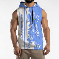 Nicaragua North Caribbean Coast Sleeveless Hoodie with Ocean Wave Pattern and Dance with the Waves - Wonder Print Shop