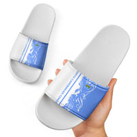 Nicaragua North Caribbean Coast Slide Sandals with Ocean Wave Pattern and Dance with the Waves - Wonder Print Shop