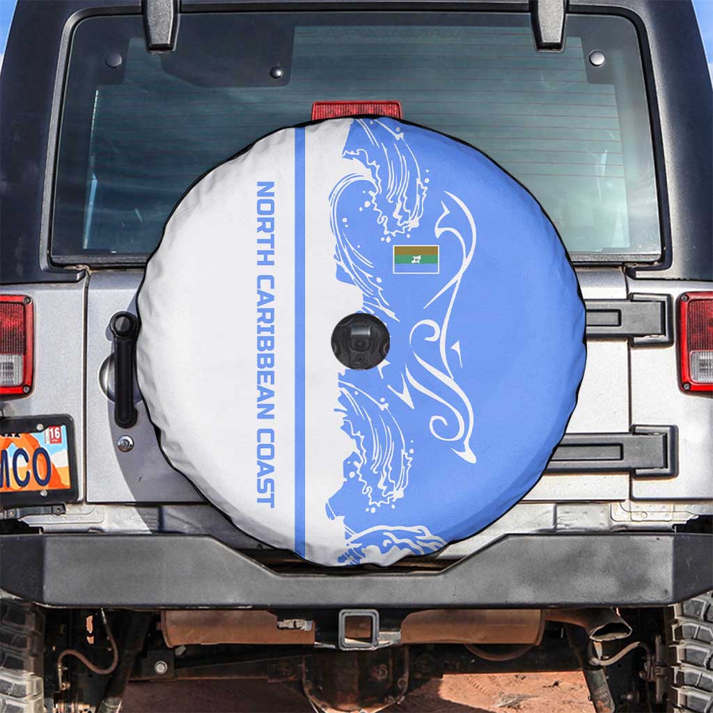 Nicaragua North Caribbean Coast Spare Tire Cover with Ocean Wave Pattern and Dance with the Waves - Wonder Print Shop