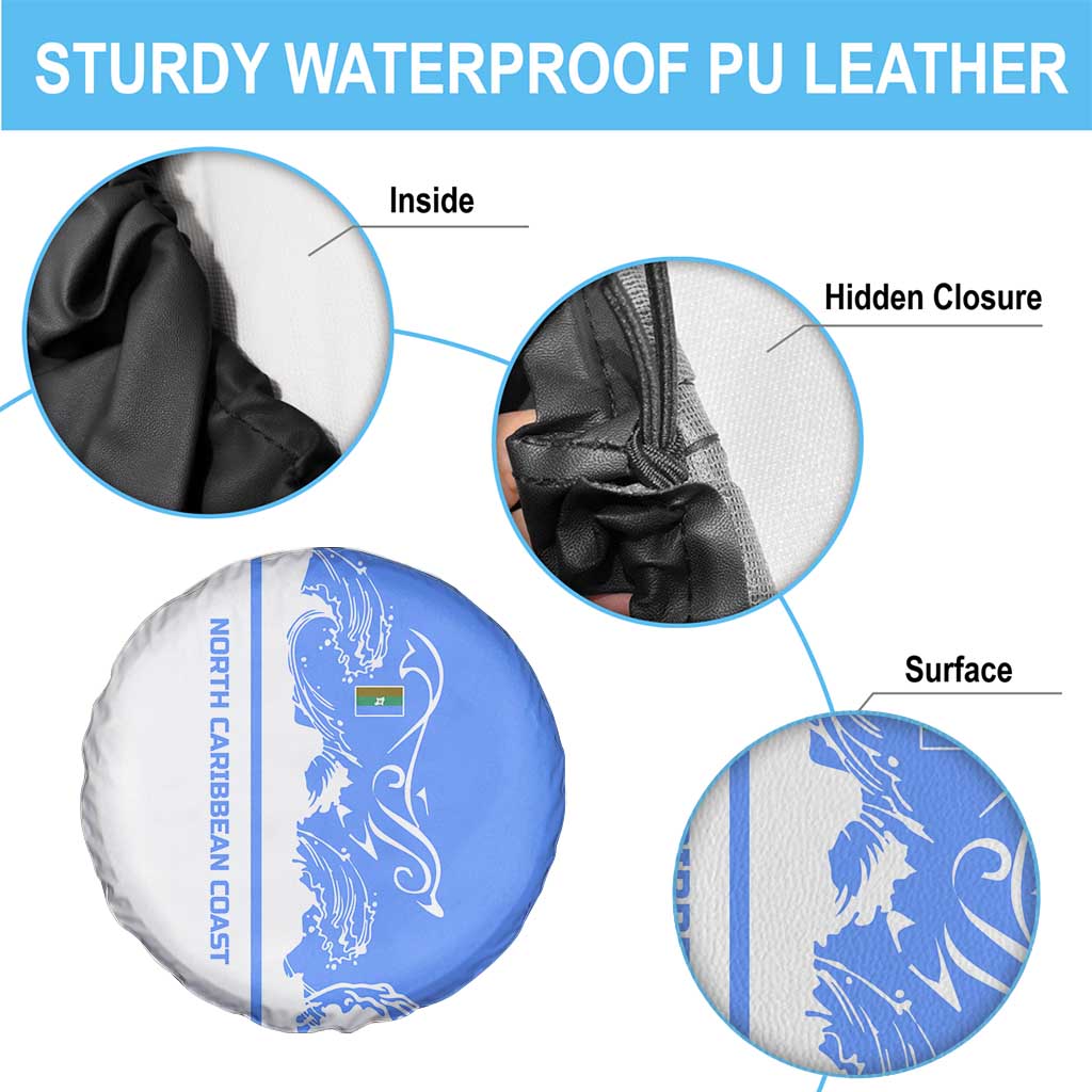 Nicaragua North Caribbean Coast Spare Tire Cover with Ocean Wave Pattern and Dance with the Waves - Wonder Print Shop