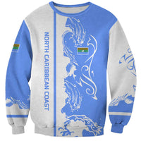 Nicaragua North Caribbean Coast Sweatshirt with Ocean Wave Pattern and Dance with the Waves - Wonder Print Shop