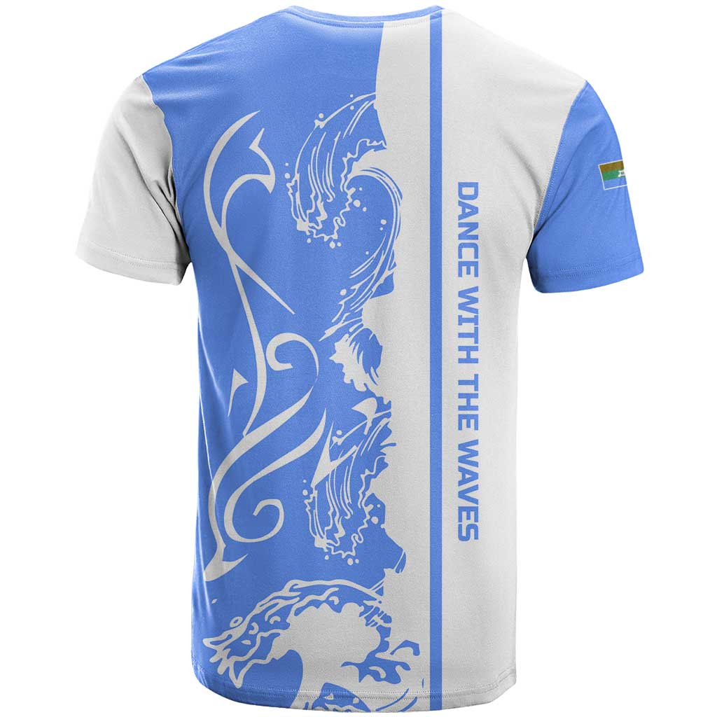 Nicaragua North Caribbean Coast T Shirt with Ocean Wave Pattern and Dance with the Waves - Wonder Print Shop