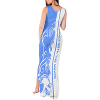 Nicaragua North Caribbean Coast Tank Maxi Dress with Ocean Wave Pattern and Dance with the Waves - Wonder Print Shop