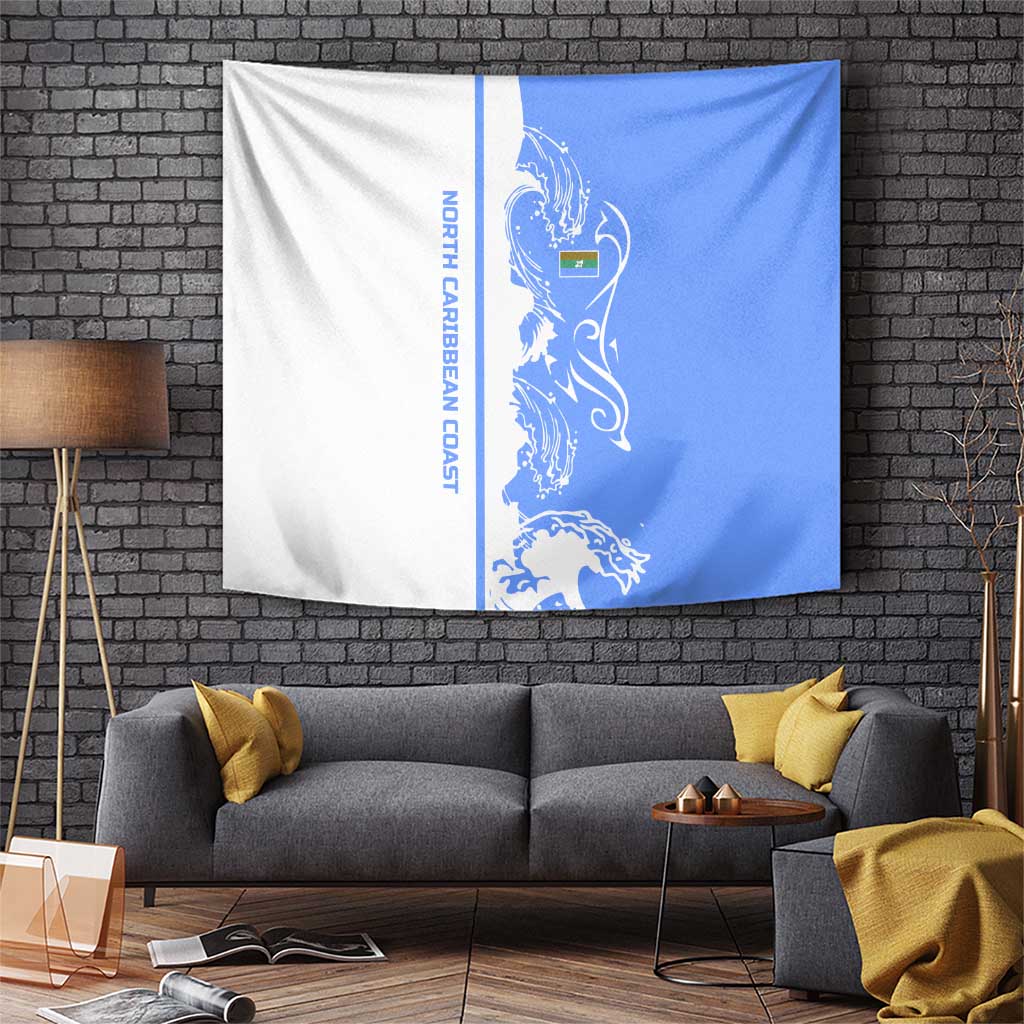 Nicaragua North Caribbean Coast Tapestry with Ocean Wave Pattern and Dance with the Waves - Wonder Print Shop