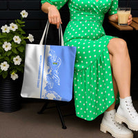 Nicaragua North Caribbean Coast Tote Bag with Ocean Wave Pattern and Dance with the Waves - Wonder Print Shop