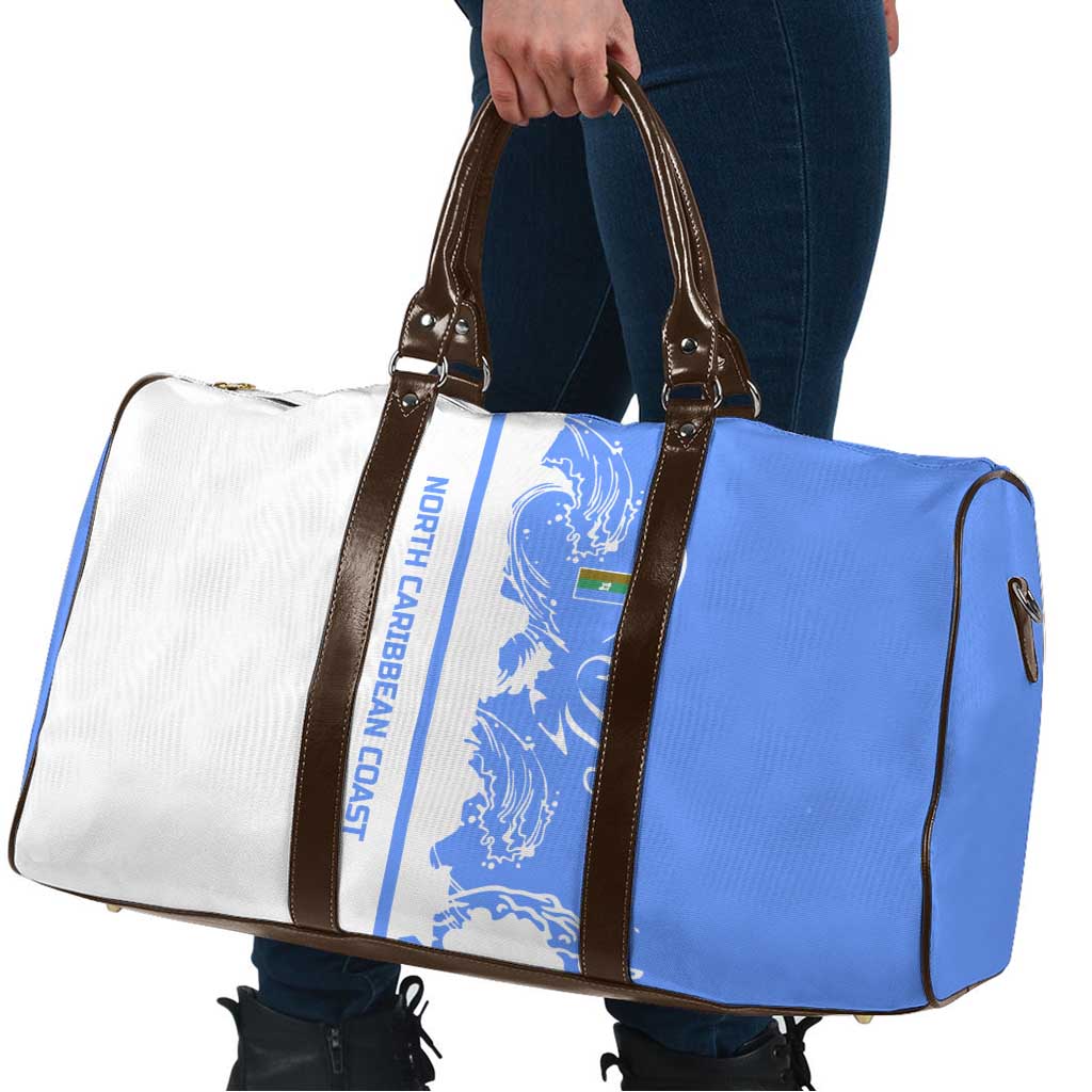 Nicaragua North Caribbean Coast Travel Bag with Ocean Wave Pattern and Dance with the Waves - Wonder Print Shop