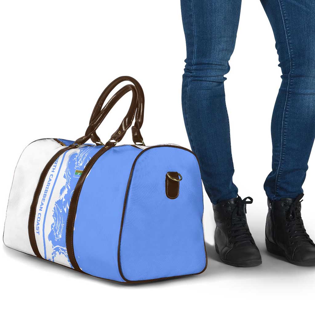 Nicaragua North Caribbean Coast Travel Bag with Ocean Wave Pattern and Dance with the Waves - Wonder Print Shop