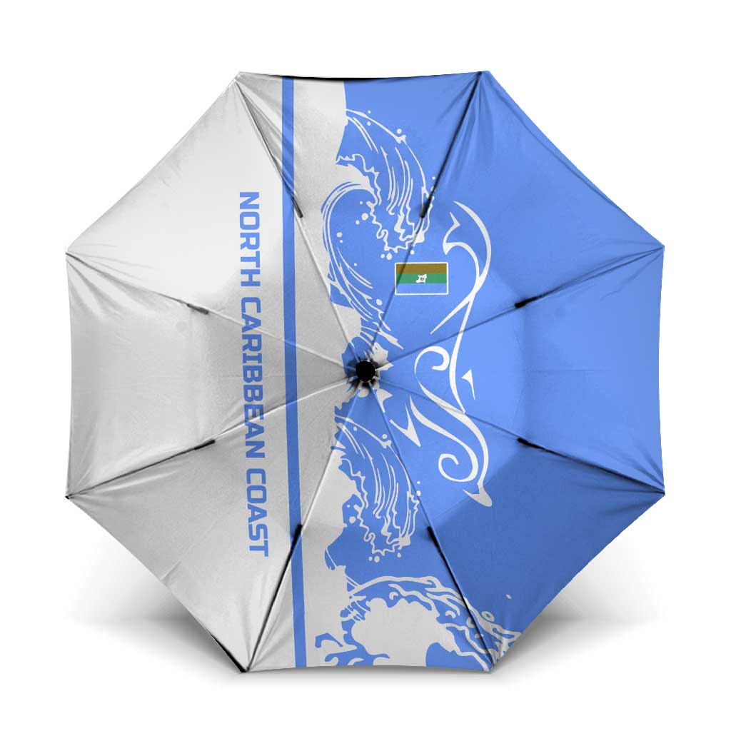 Nicaragua North Caribbean Coast Umbrella with Ocean Wave Pattern and Dance with the Waves - Wonder Print Shop