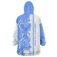Nicaragua North Caribbean Coast Wearable Blanket Hoodie with Ocean Wave Pattern and Dance with the Waves - Wonder Print Shop