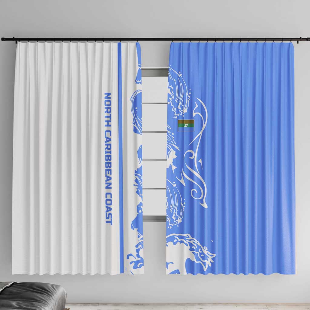 Nicaragua North Caribbean Coast Window Curtain with Ocean Wave Pattern and Dance with the Waves - Wonder Print Shop