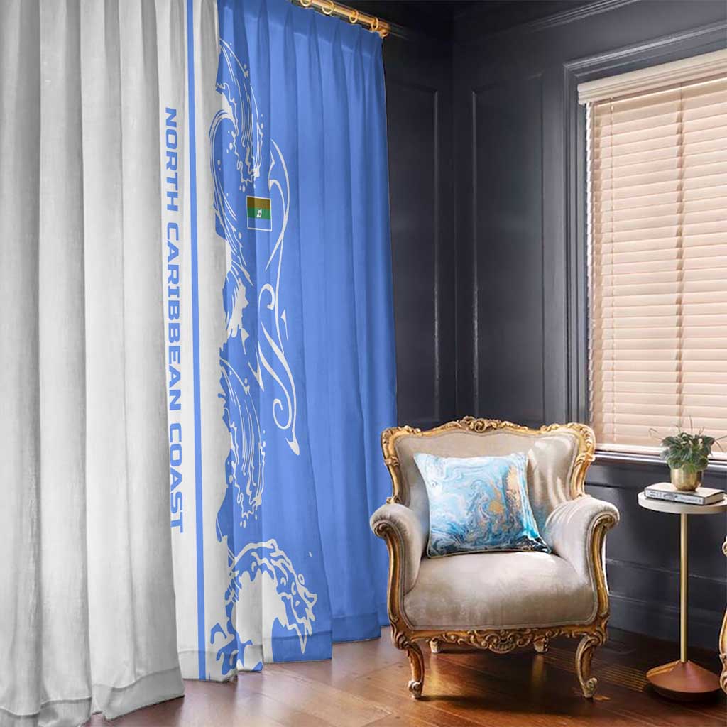 Nicaragua North Caribbean Coast Window Curtain with Ocean Wave Pattern and Dance with the Waves - Wonder Print Shop