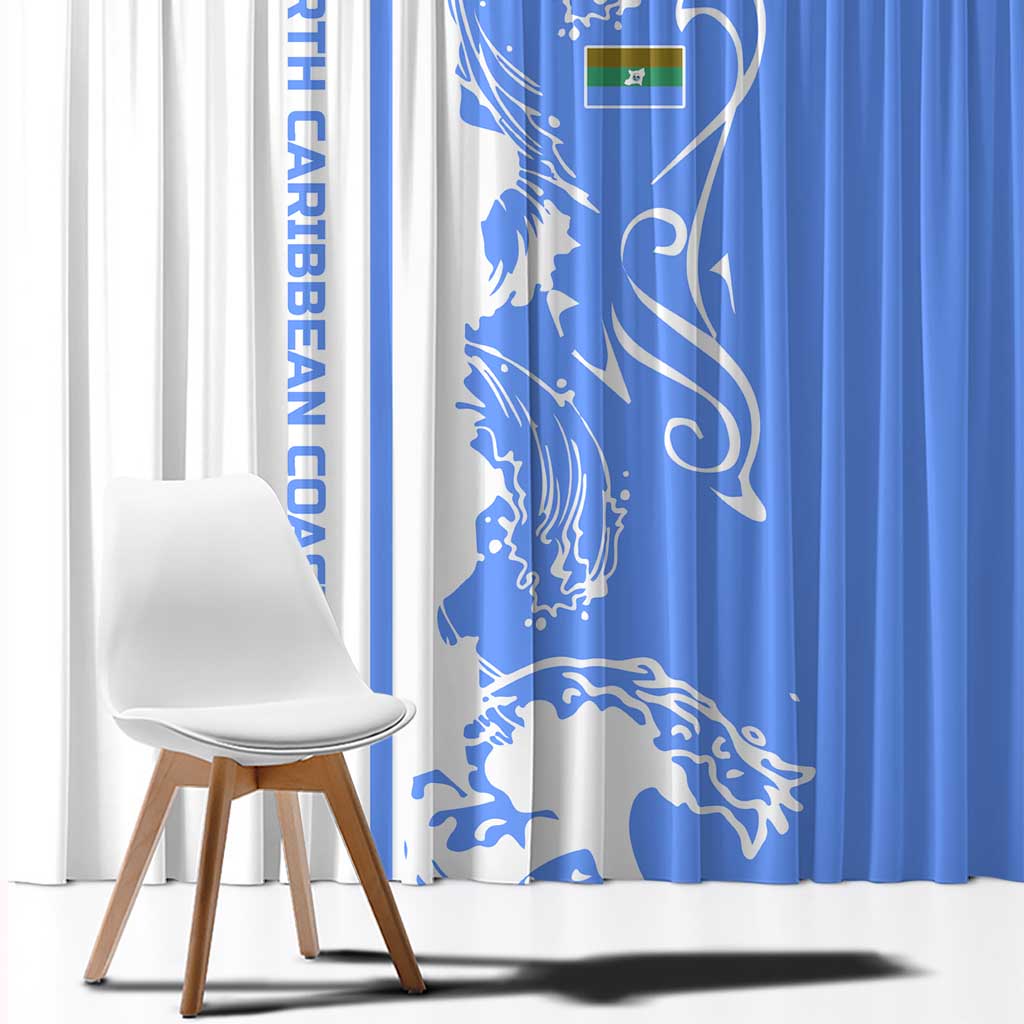 Nicaragua North Caribbean Coast Window Curtain with Ocean Wave Pattern and Dance with the Waves - Wonder Print Shop