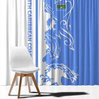 Nicaragua North Caribbean Coast Window Curtain with Ocean Wave Pattern and Dance with the Waves - Wonder Print Shop