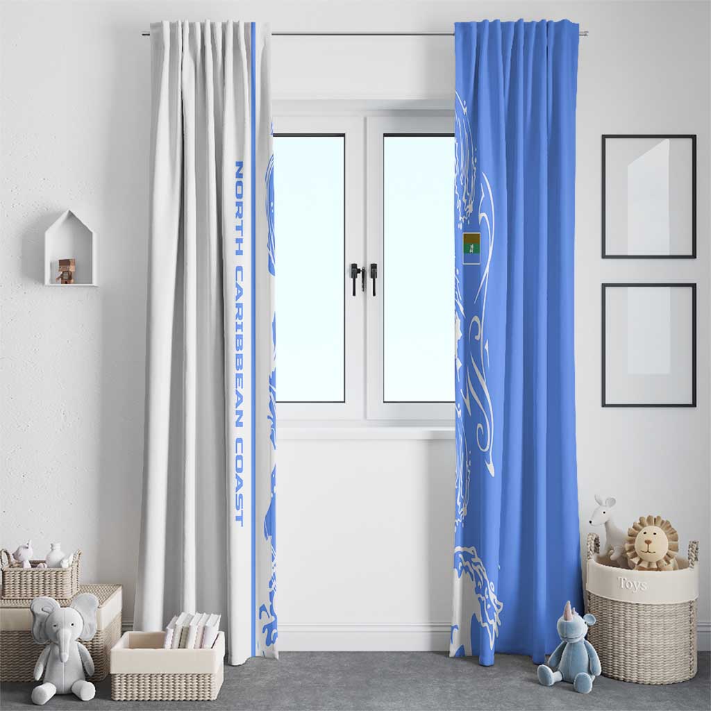 Nicaragua North Caribbean Coast Window Curtain with Ocean Wave Pattern and Dance with the Waves - Wonder Print Shop