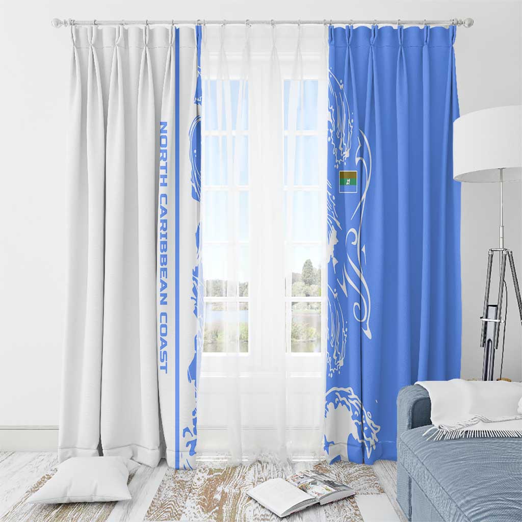 Nicaragua North Caribbean Coast Window Curtain with Ocean Wave Pattern and Dance with the Waves - Wonder Print Shop