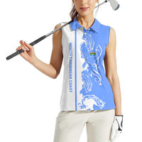 Nicaragua North Caribbean Coast Women Sleeveless Polo Shirt with Ocean Wave Pattern and Dance with the Waves - Wonder Print Shop