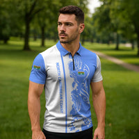 Nicaragua North Caribbean Coast Zipper Polo Shirt with Ocean Wave Pattern and Dance with the Waves - Wonder Print Shop