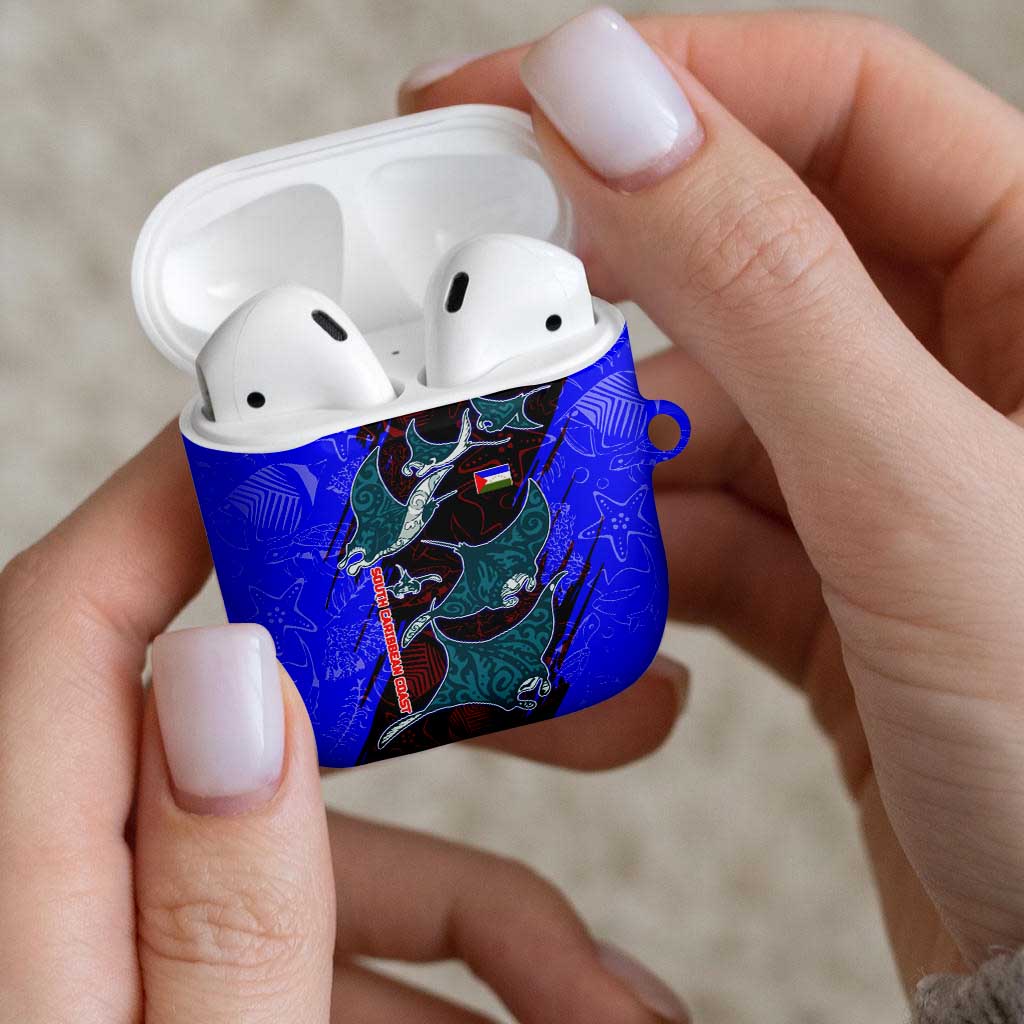 South Caribbean Coast Nicaragua AirPods Case with Manta Ray Coral Reef and Dive into the Spirit Design - Wonder Print Shop