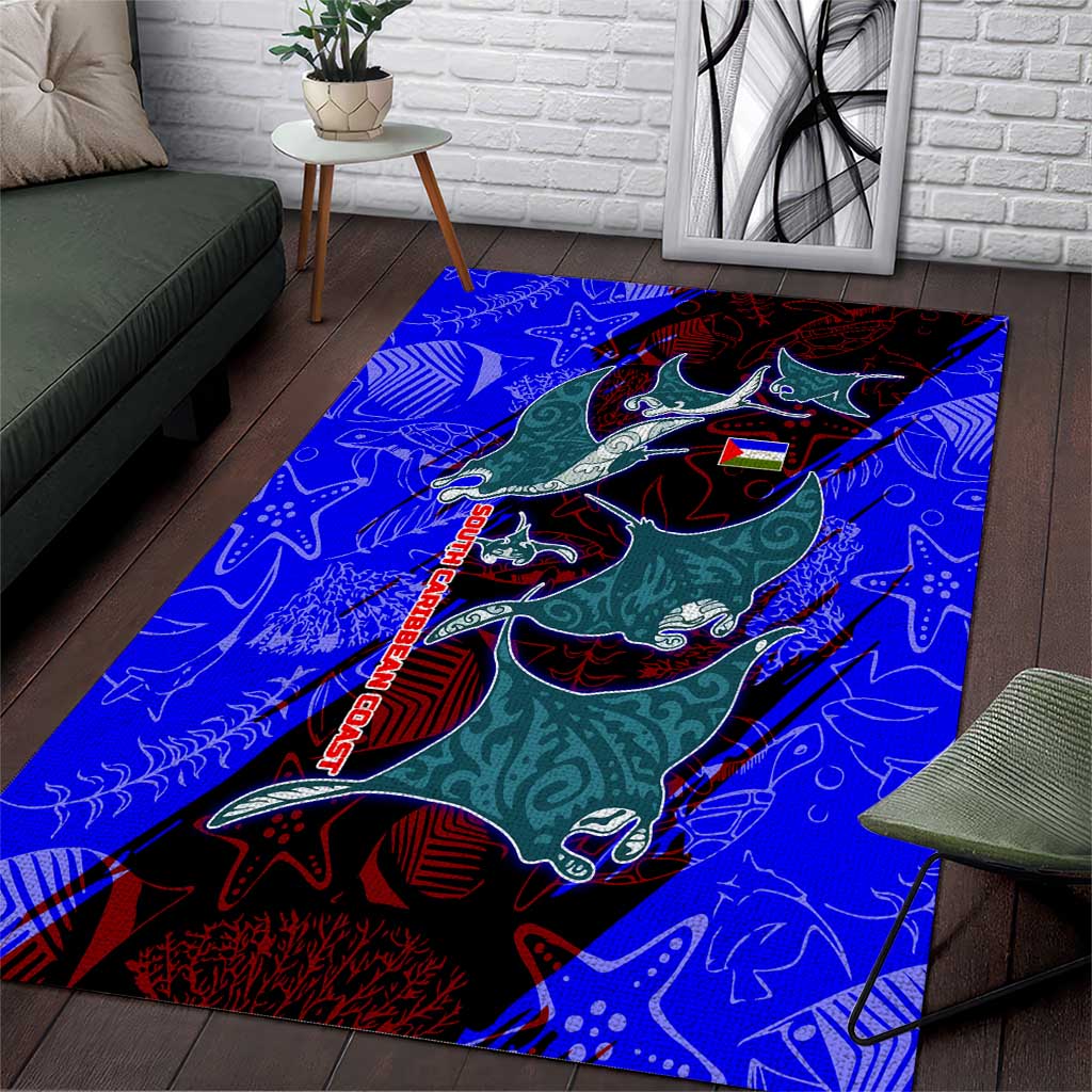 South Caribbean Coast Nicaragua Area Rug with Manta Ray Coral Reef and Dive into the Spirit Design - Wonder Print Shop