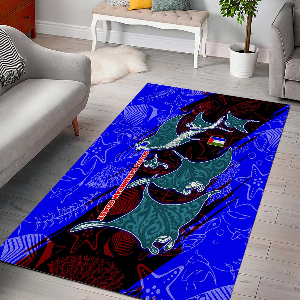 South Caribbean Coast Nicaragua Area Rug with Manta Ray Coral Reef and Dive into the Spirit Design - Wonder Print Shop