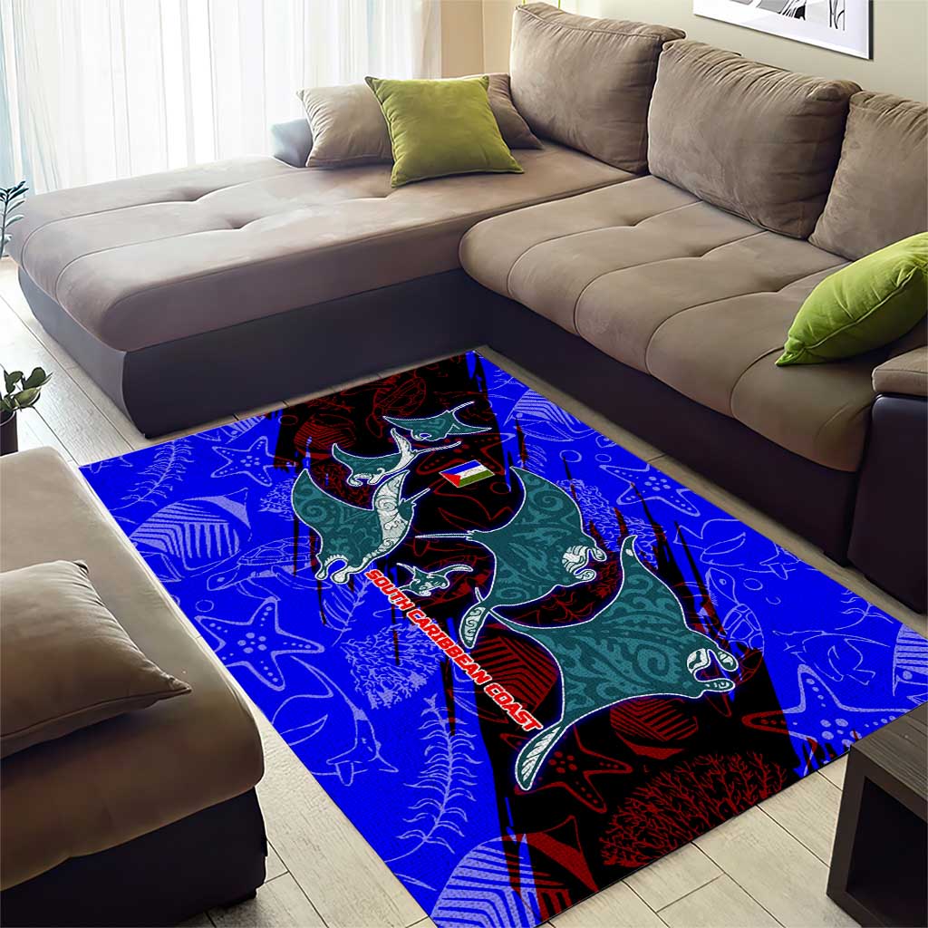 South Caribbean Coast Nicaragua Area Rug with Manta Ray Coral Reef and Dive into the Spirit Design - Wonder Print Shop