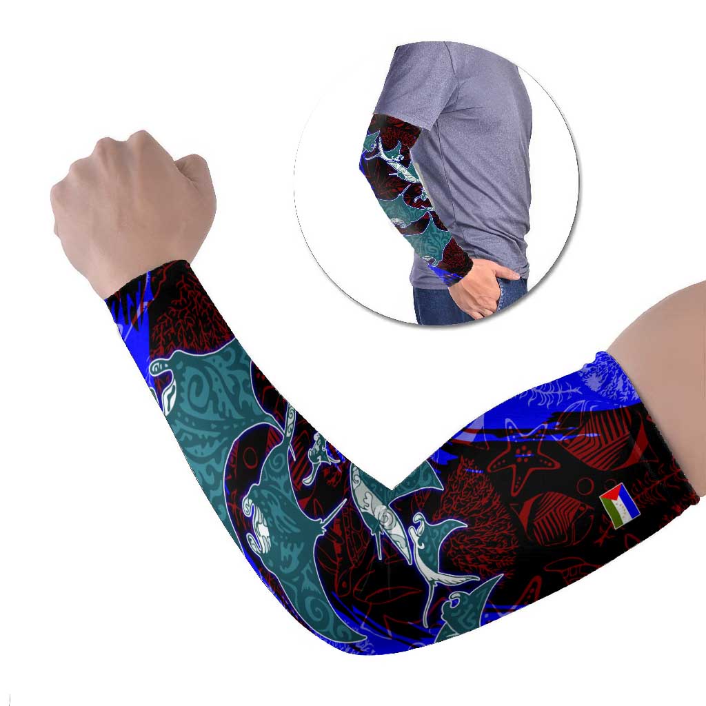 South Caribbean Coast Nicaragua Arm Sleeves with Manta Ray Coral Reef and Dive into the Spirit Design - Wonder Print Shop