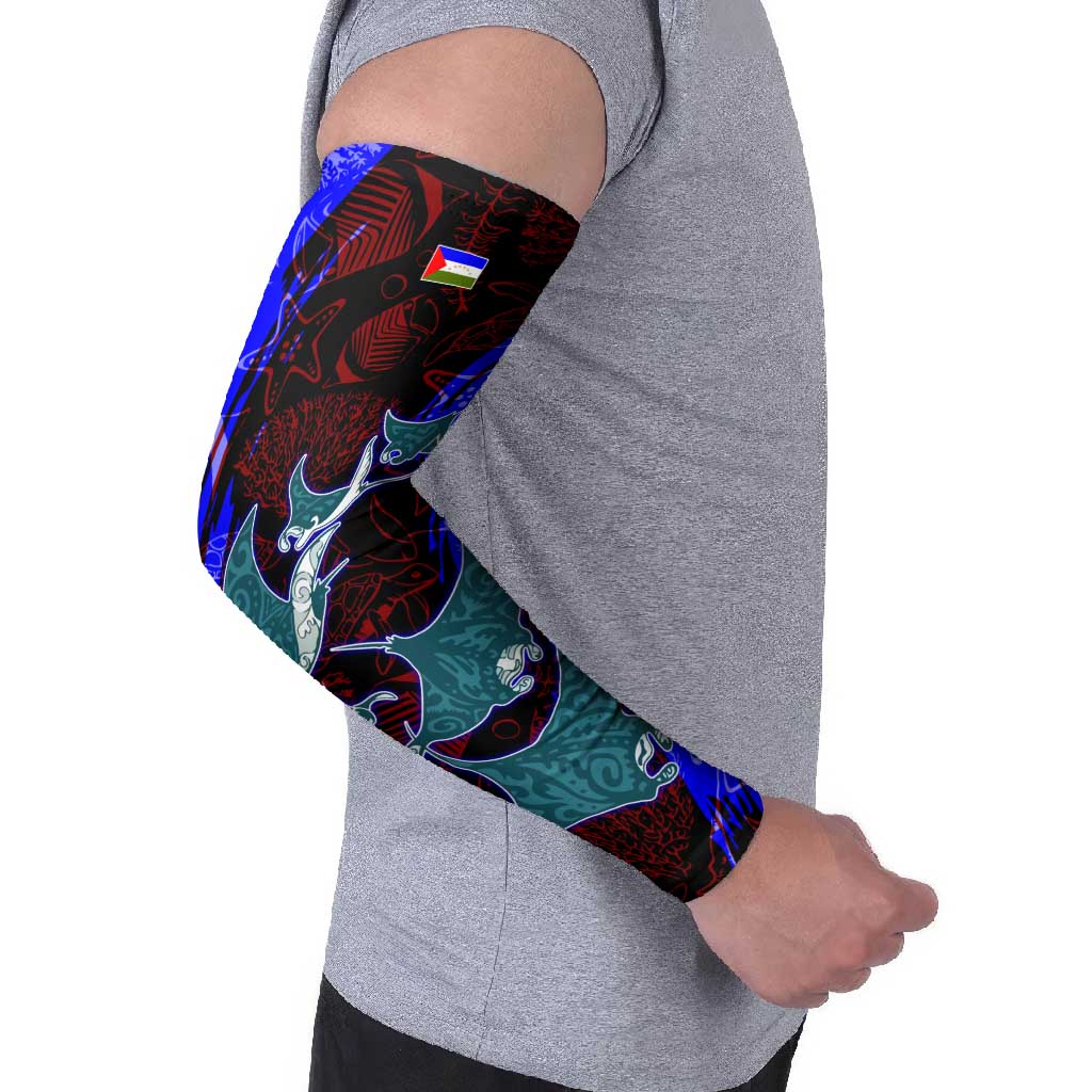 South Caribbean Coast Nicaragua Arm Sleeves with Manta Ray Coral Reef and Dive into the Spirit Design - Wonder Print Shop