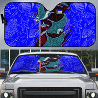 South Caribbean Coast Nicaragua Auto Sun Shade with Manta Ray Coral Reef and Dive into the Spirit Design - Wonder Print Shop