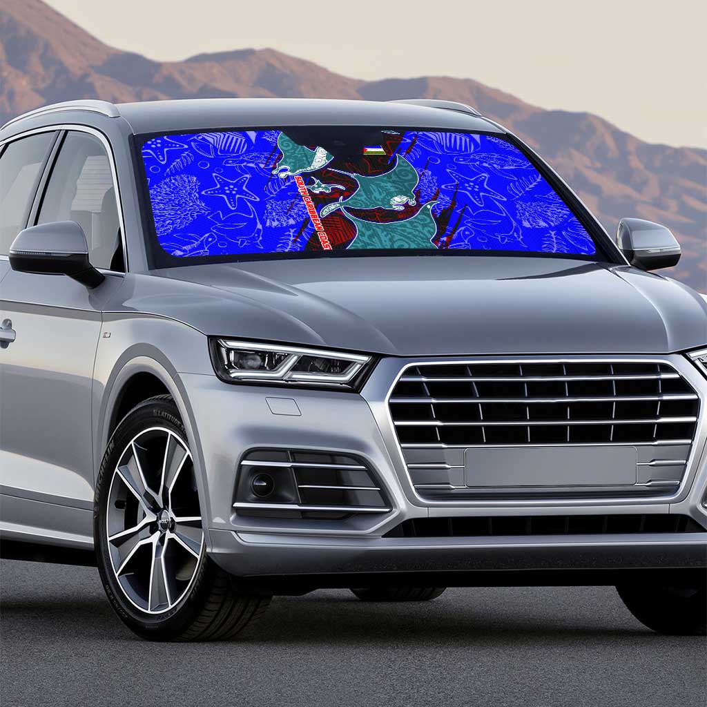 South Caribbean Coast Nicaragua Auto Sun Shade with Manta Ray Coral Reef and Dive into the Spirit Design - Wonder Print Shop