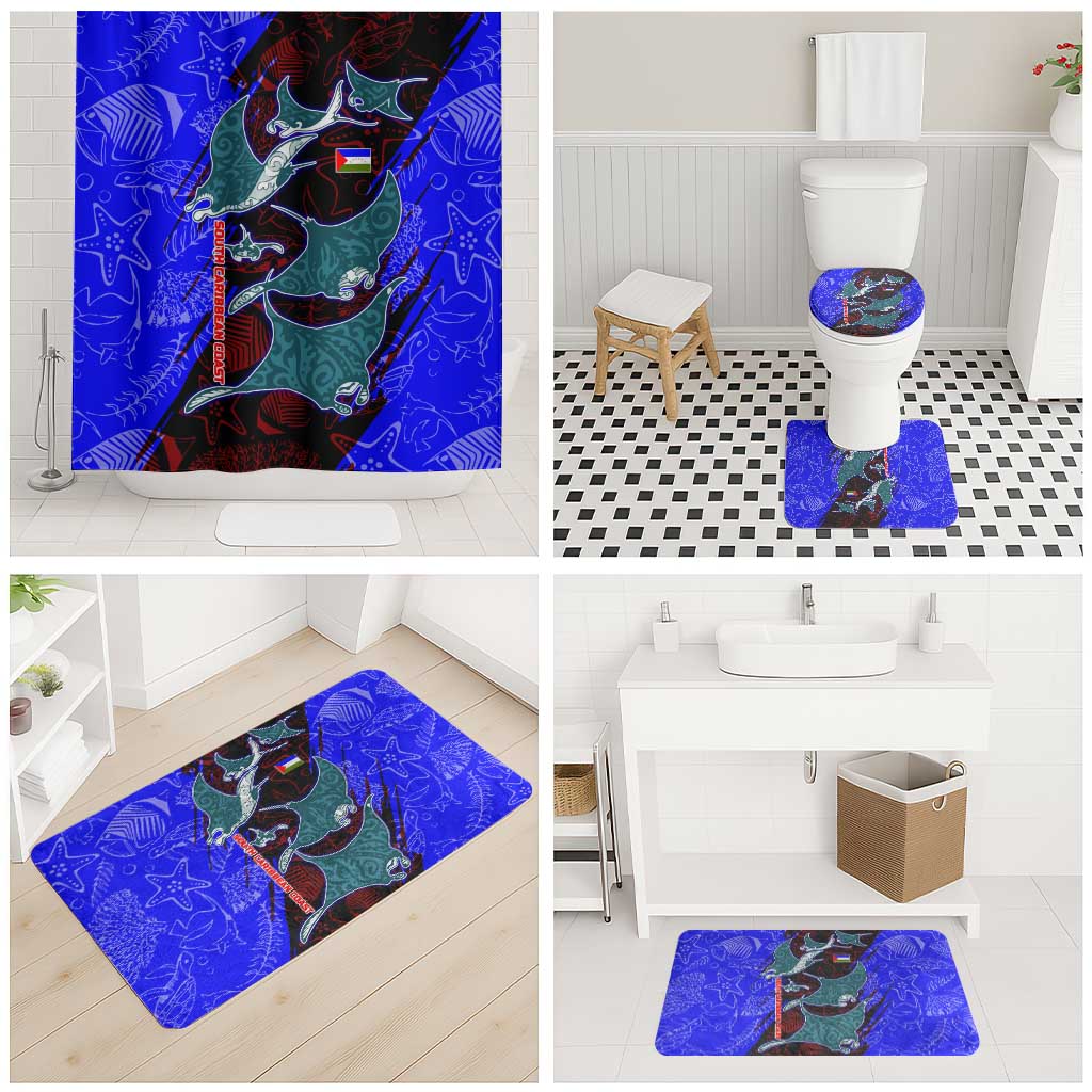 South Caribbean Coast Nicaragua Bathroom Set with Manta Ray Coral Reef and Dive into the Spirit Design - Wonder Print Shop