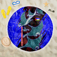 South Caribbean Coast Nicaragua Beach Blanket with Manta Ray Coral Reef and Dive into the Spirit Design - Wonder Print Shop