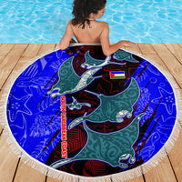 South Caribbean Coast Nicaragua Beach Blanket with Manta Ray Coral Reef and Dive into the Spirit Design - Wonder Print Shop