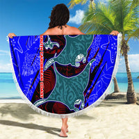 South Caribbean Coast Nicaragua Beach Blanket with Manta Ray Coral Reef and Dive into the Spirit Design - Wonder Print Shop