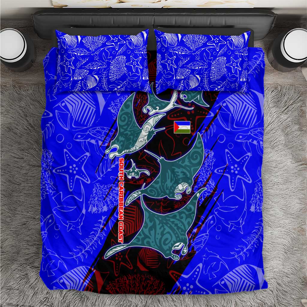 South Caribbean Coast Nicaragua Bedding Set with Manta Ray Coral Reef and Dive into the Spirit Design - Wonder Print Shop